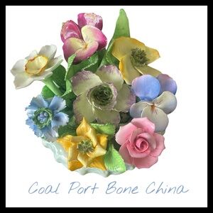 Coalport Bone China Made in England Collectible AD1750  Floral Bouquet Basket